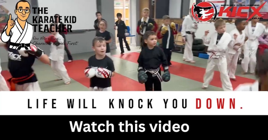 Children training in a martial arts class at Kicx Academy