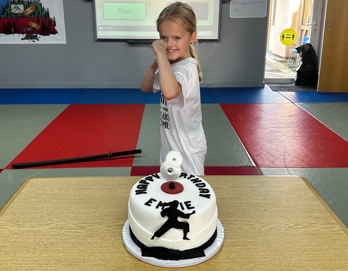 Martial arts birthday party at Kicx Academy Gloucester—kids celebrating with games, activities, and fun karate-themed party entertainment