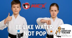 Child learning Habit 1 Be Proactive at Champions Character martial arts in Gloucester – be like water not fizzy pop