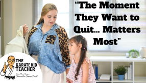 Child looking reluctant before training learning non quitting mindset kids martial arts Gloucester